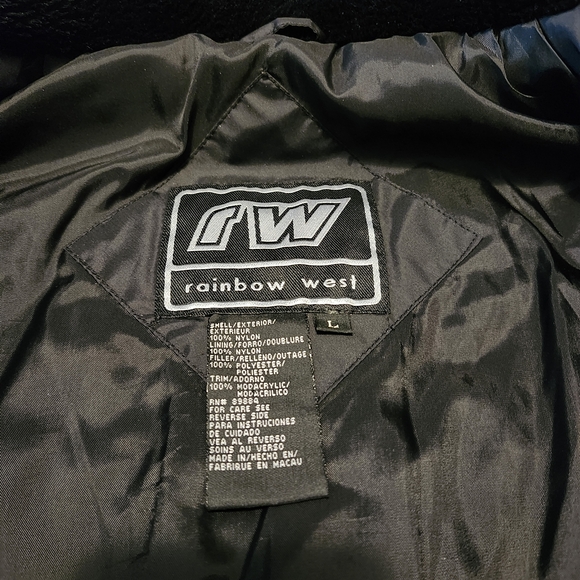 Rainbow Black Quilted Puffer Jacket - Picture 2 of 5